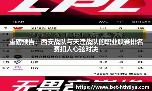 重磅预告：西安战队与天津战队的职业联赛排名赛扣人心弦对决